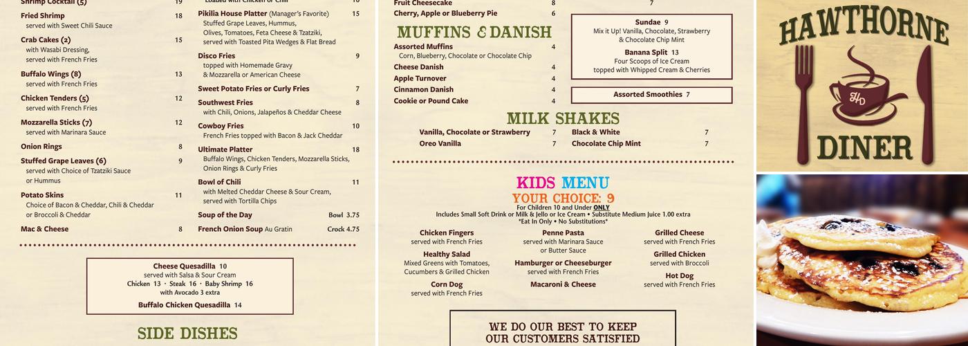 The Hawthorne Diner Menu