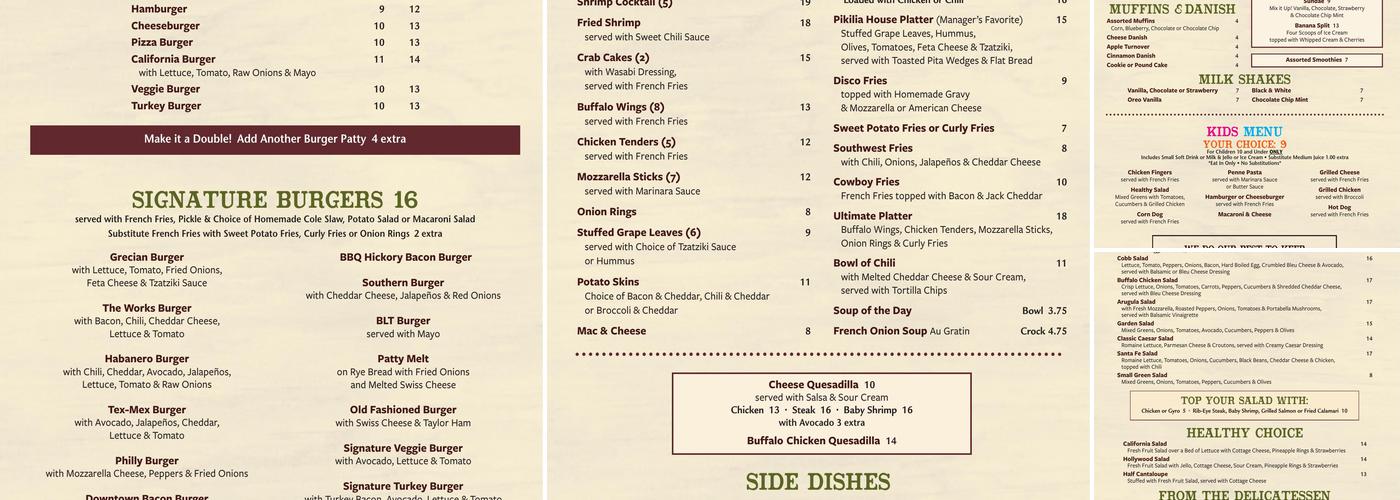 The Hawthorne Diner Menu
