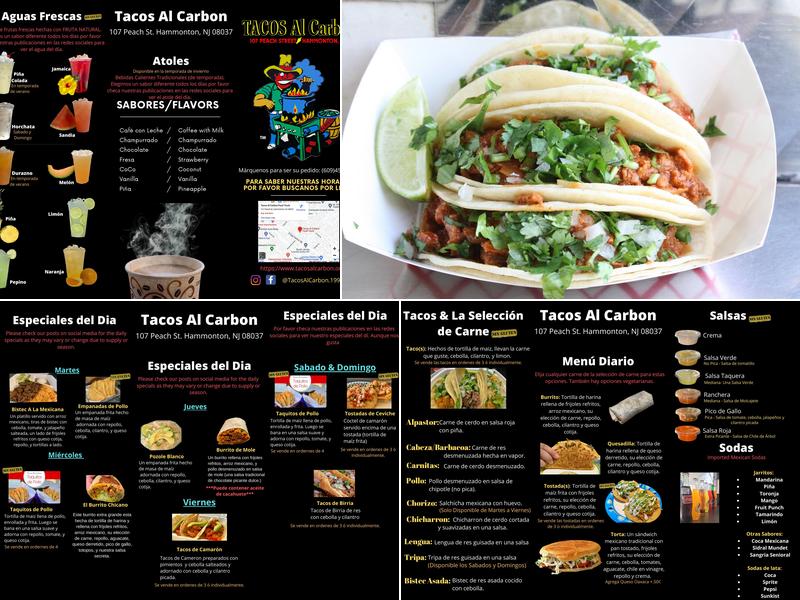 Tacos Al Carbon Food Truck Menu