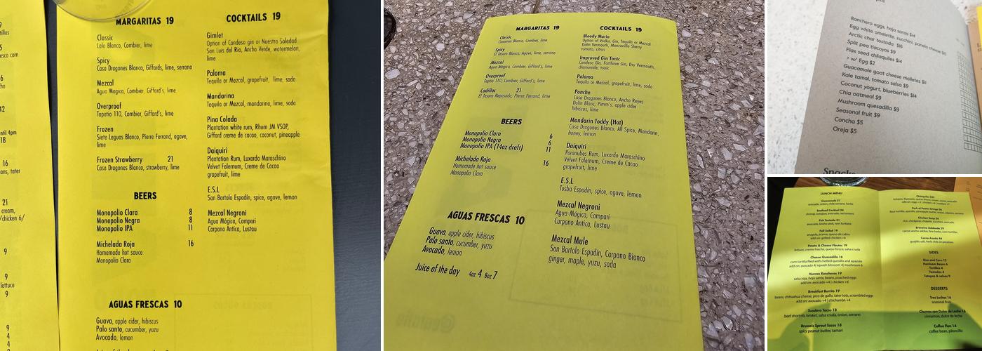 ATLA Noho Menu