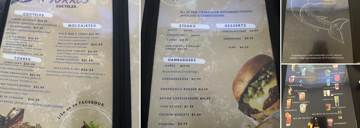 Barracudas Menu