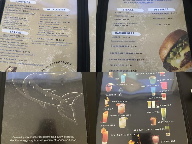 Barracudas Menu