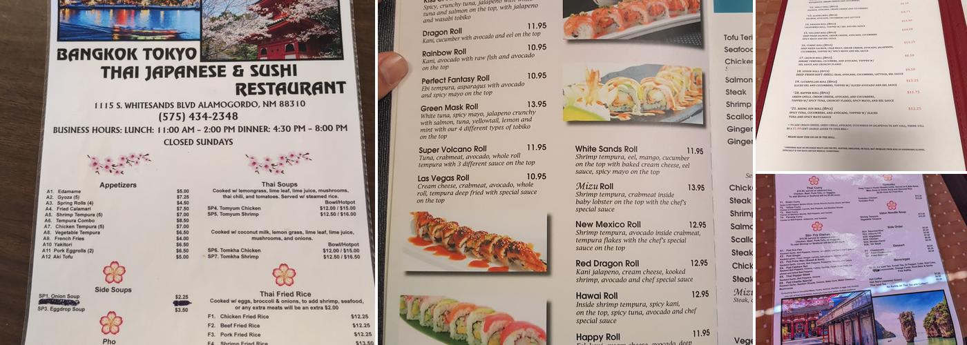 BANGKOK TOKYO Menu