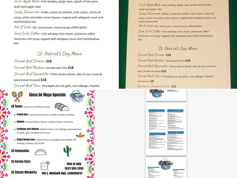 RipTides Cocktails and Grill Menu