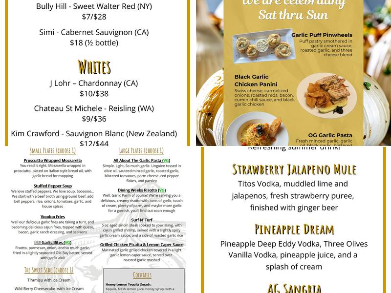 Angry Garlic Menu