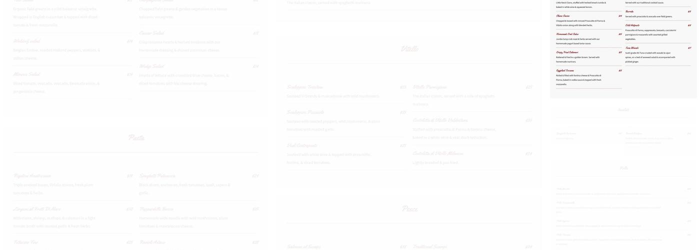Fino Restaurant Menu