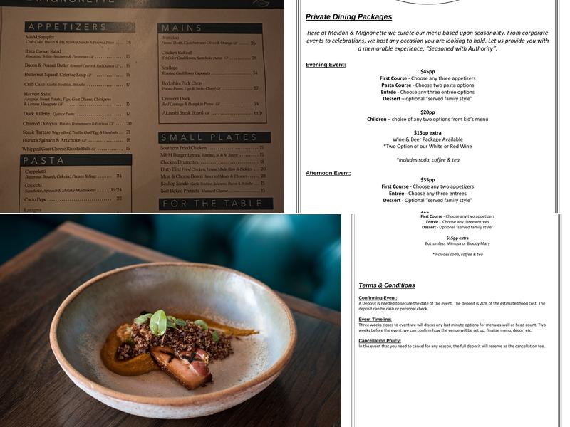 Maldon & Mignonette Menu