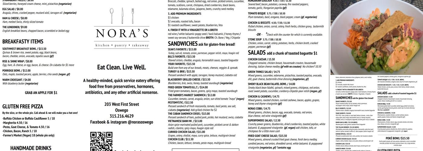 Nora's Menu