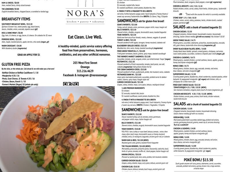 Nora's Menu