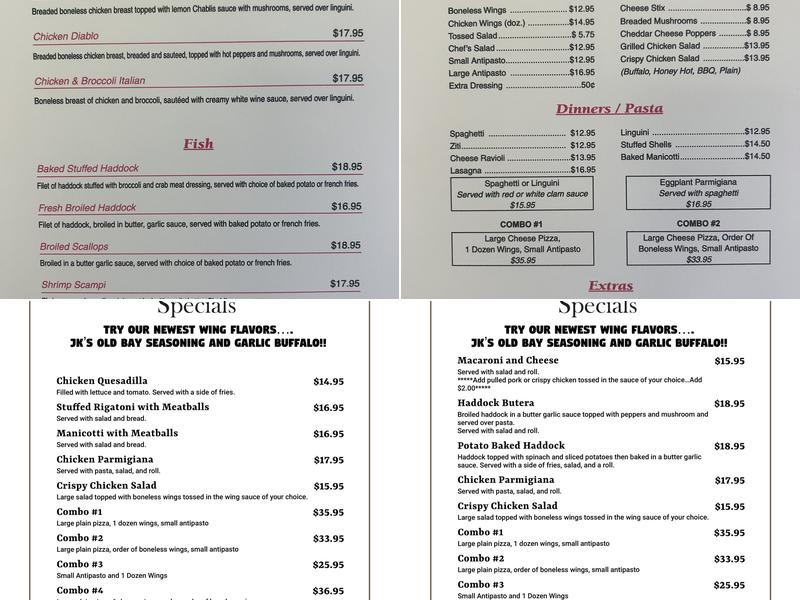 Pino's Italian Restaurant Menu
