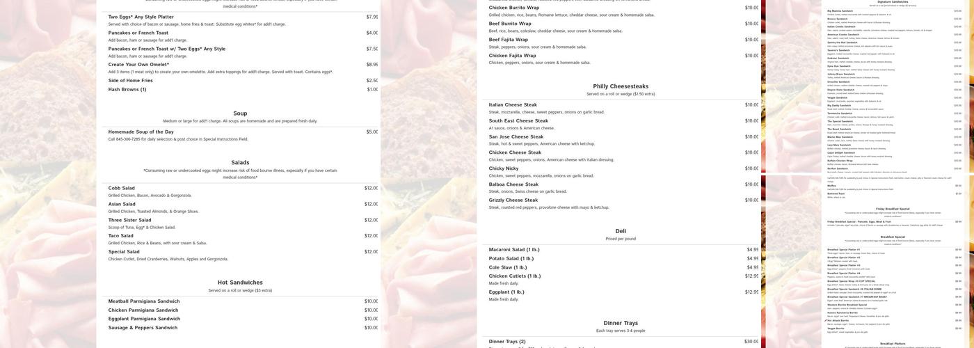 Saverio's Deli Menu