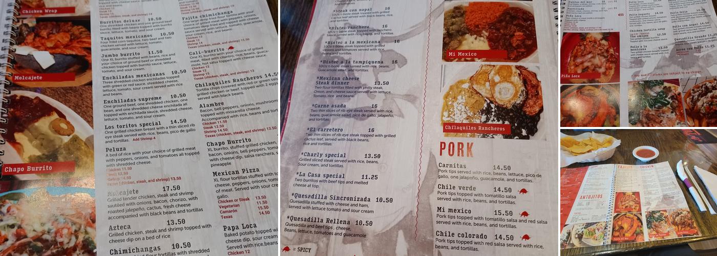 Los Toritos Menu