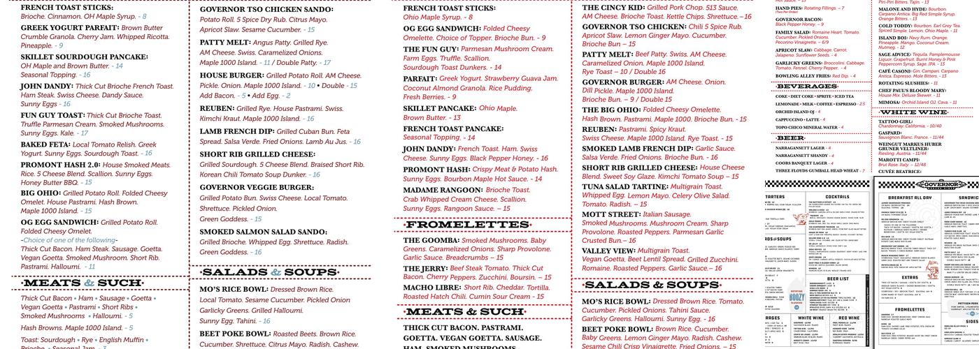 The Governor Menu