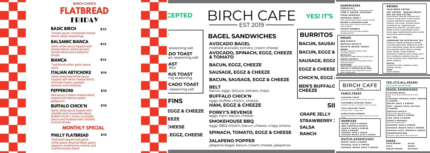 Birch Cafe Menu