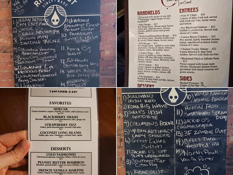 The Barrel Room on Canal Menu
