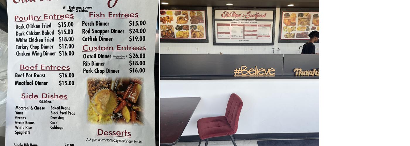 Ella Mae’s Soulfood Menu