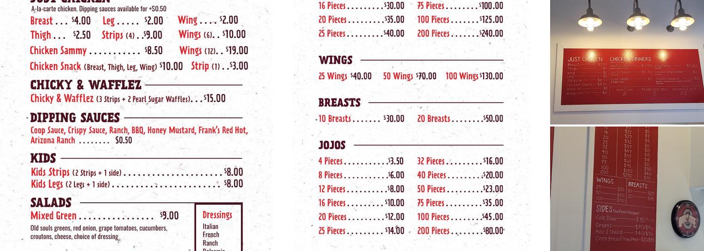 The Crispy Coop Menu