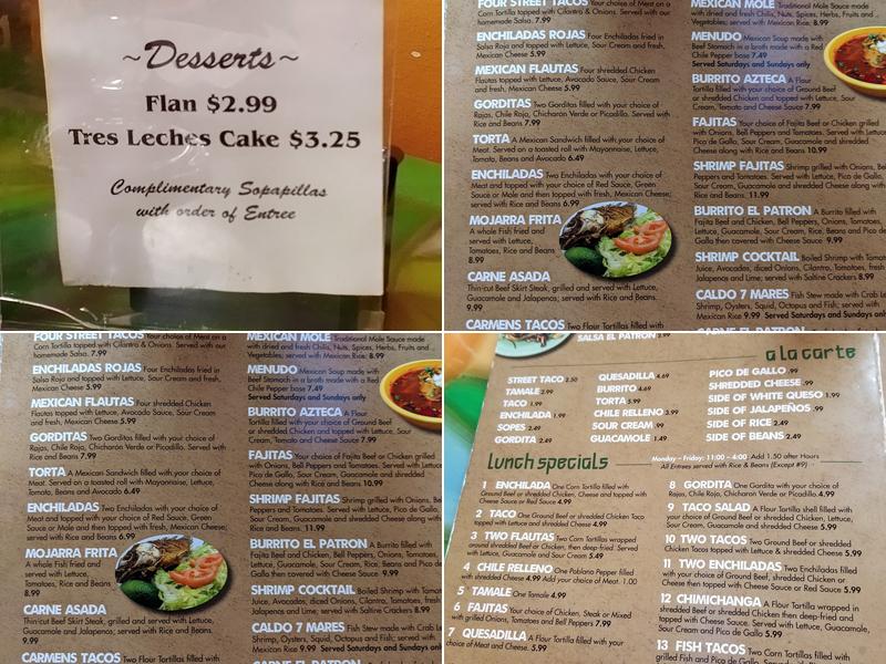 Tacos El Patron Menu