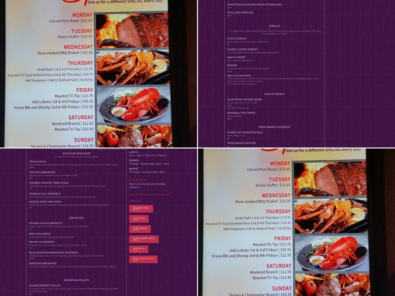 Traditions Dining Menu