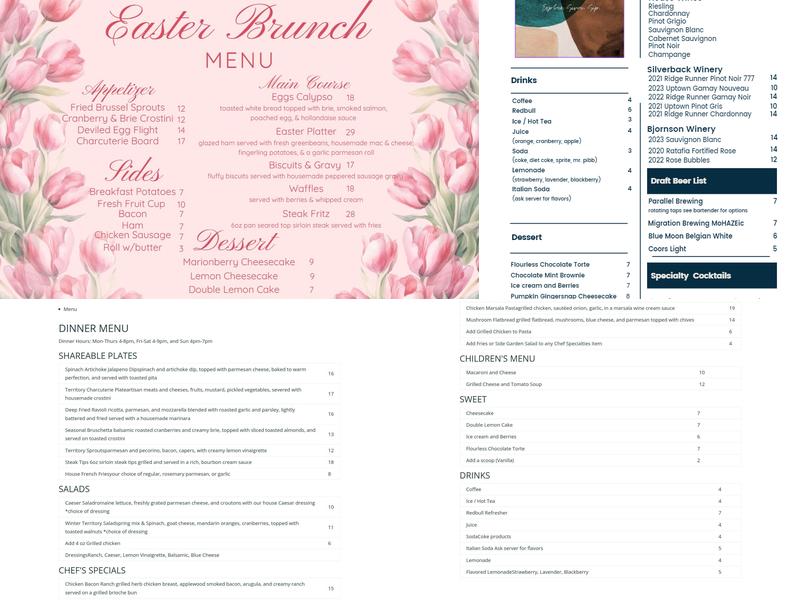 Territory Menu
