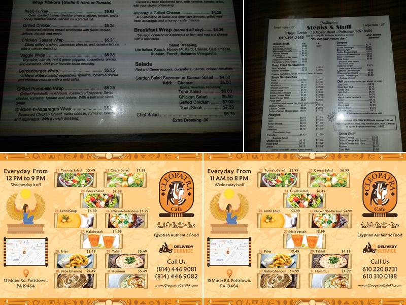 Cleopatra Cafe Menu
