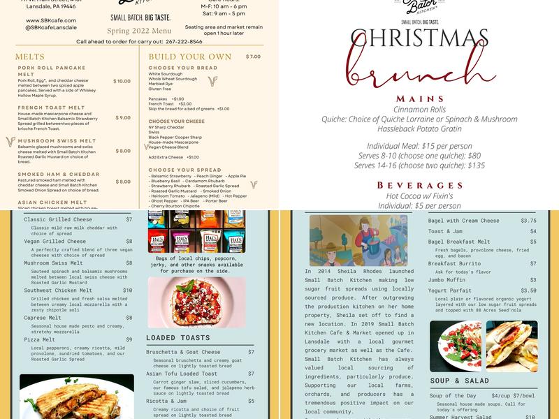 Small Batch Mercantile Menu