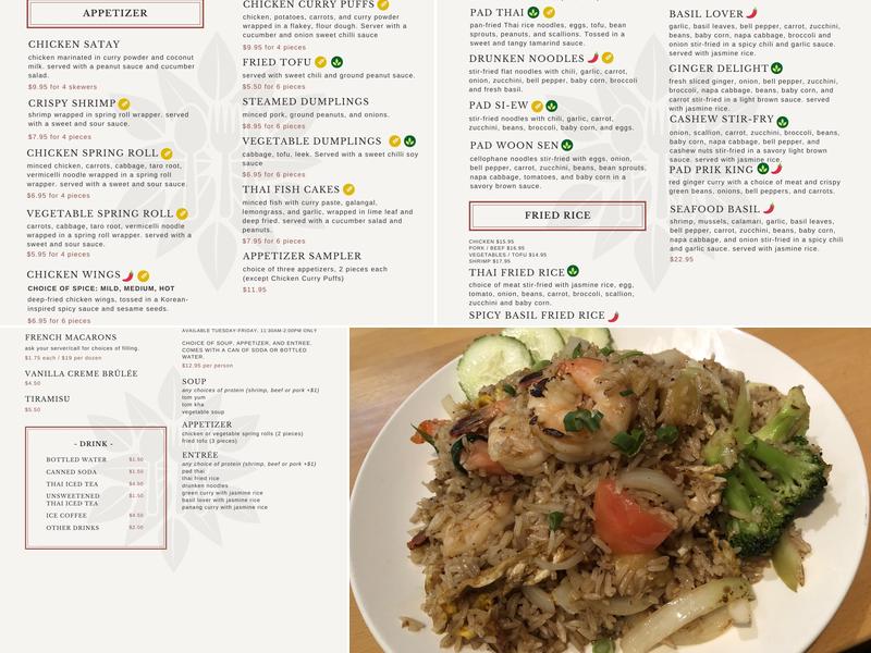 Sugar and Spice Thai Food and More Menu