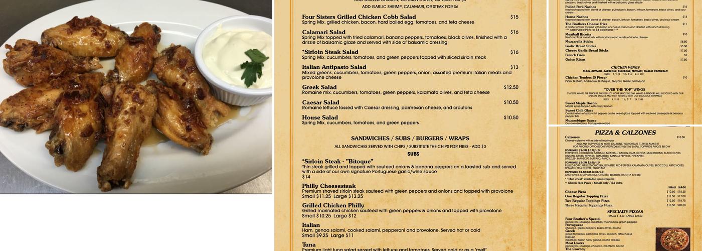 Four Brothers Pizzaria & Restaurant North Kingstown Menu