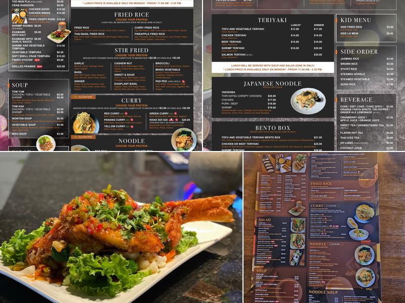 Smiley Thai and Sushi Menu