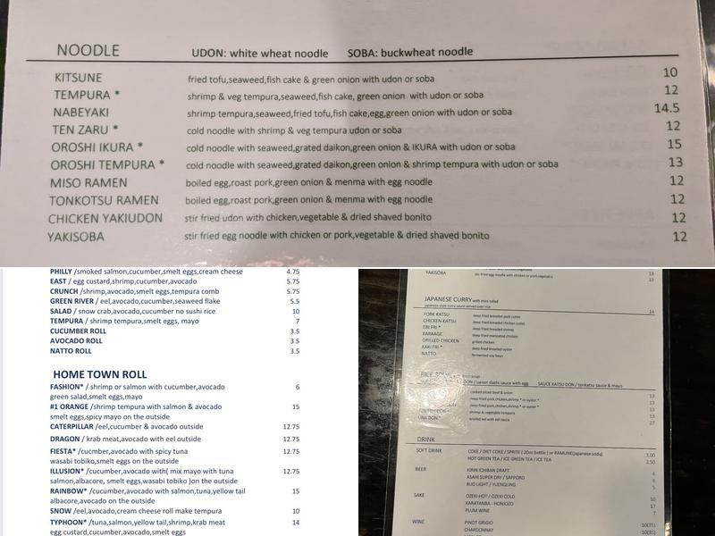 East Japanese Restaurant Menu