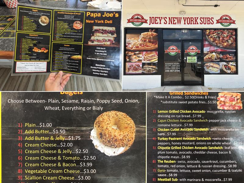 Joey's New York Subs Menu