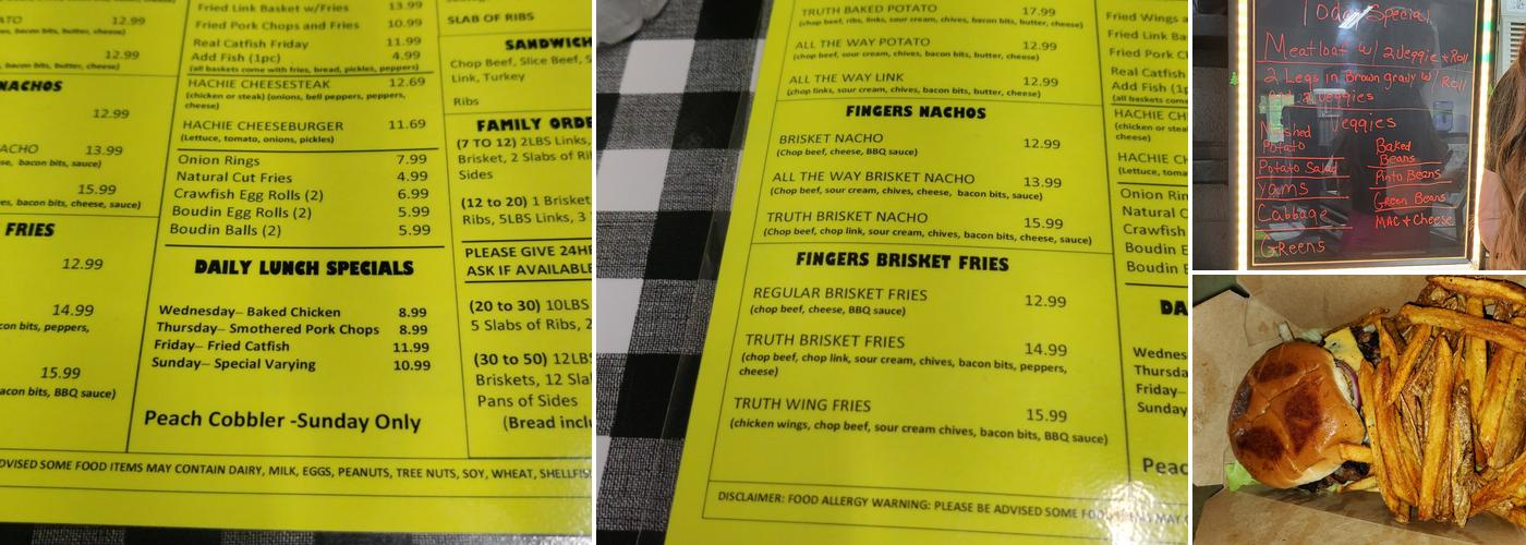Fingers 2 Tha Bone BBQ and more Menu