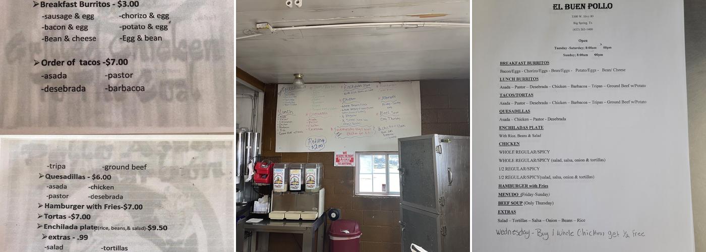 El Buen Pollo Menu