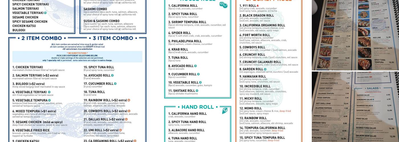 Hooked on Sushi Menu