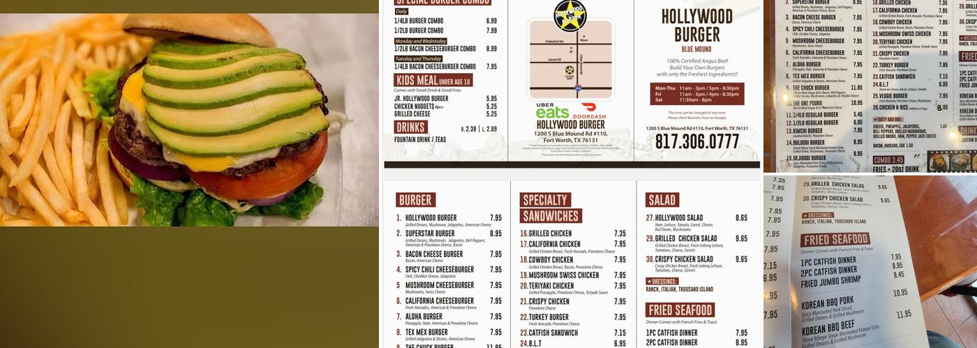 Hollywood burger(Blue Mound) Menu