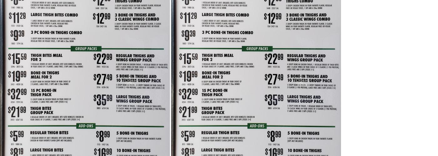 Wingstop Menu