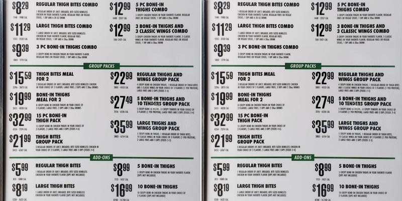 Wingstop Menu