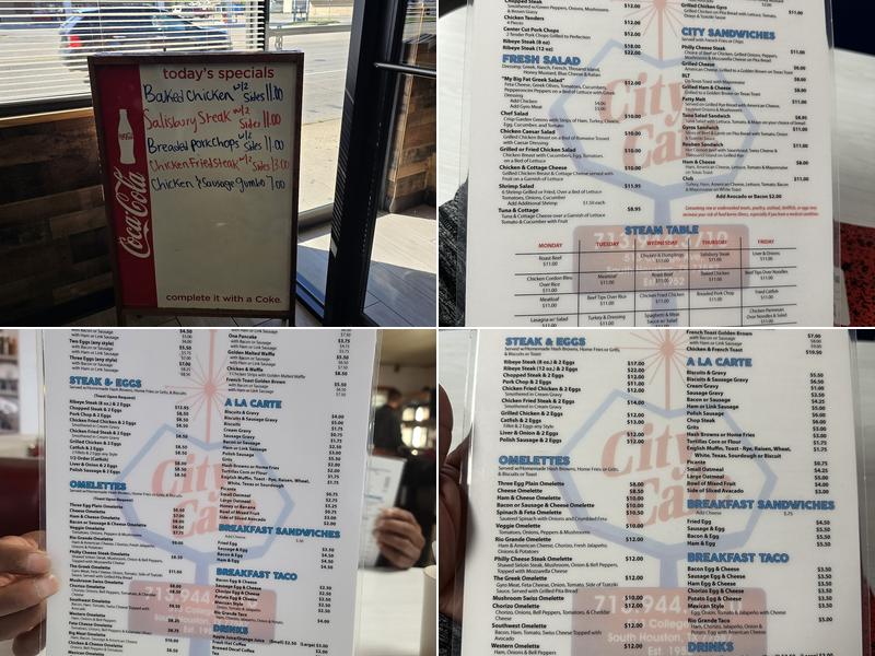 City Cafe Menu