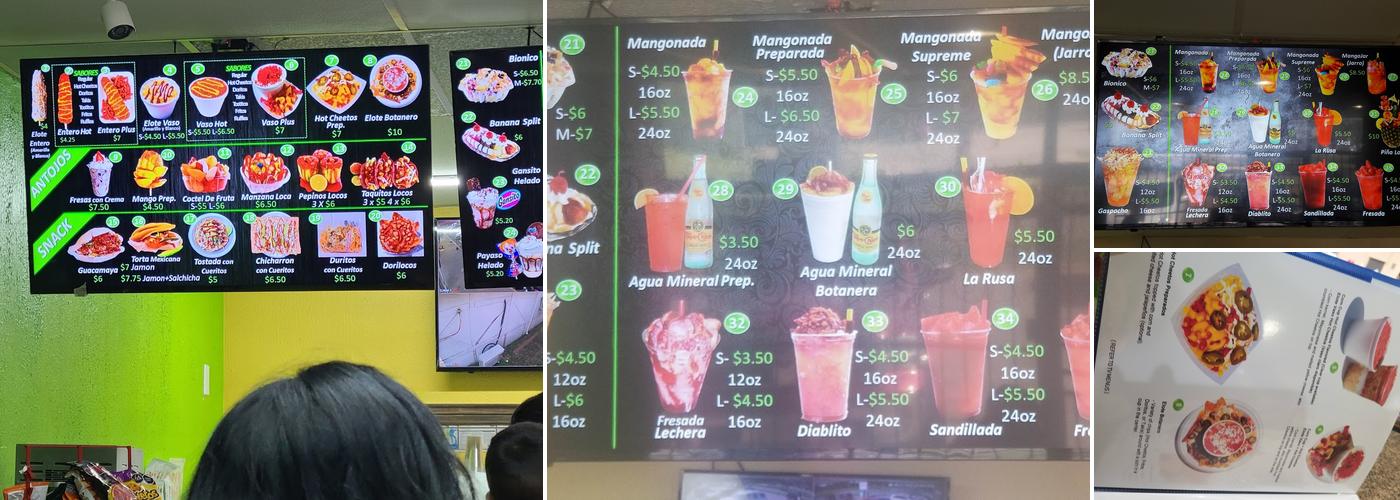 Elote Spot Menu
