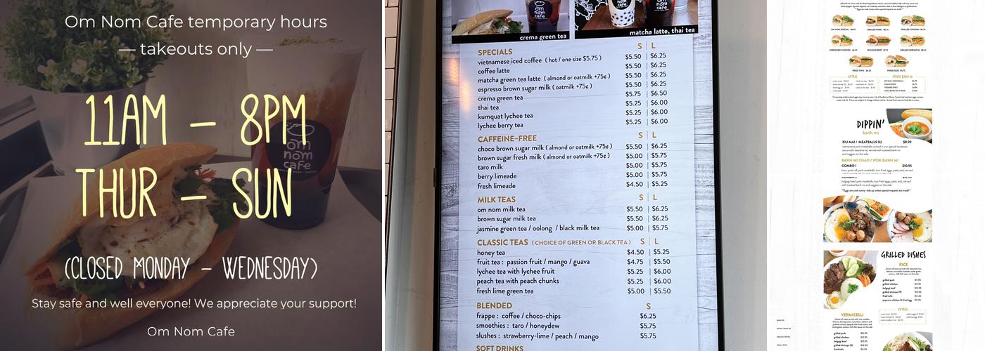 Om Nom Cafe Menu