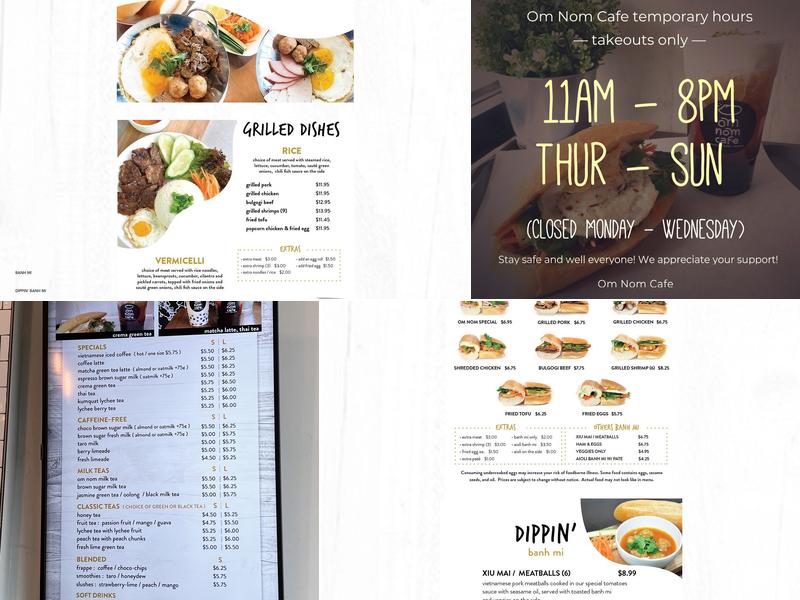 Om Nom Cafe Menu