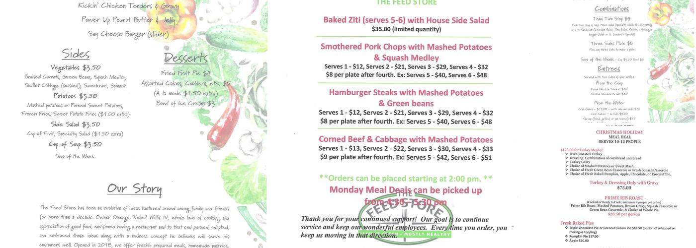 The Feed Store Restaurant Menu