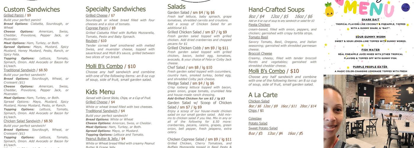 Molli B’s Coffee Cafe at Jackson St Menu