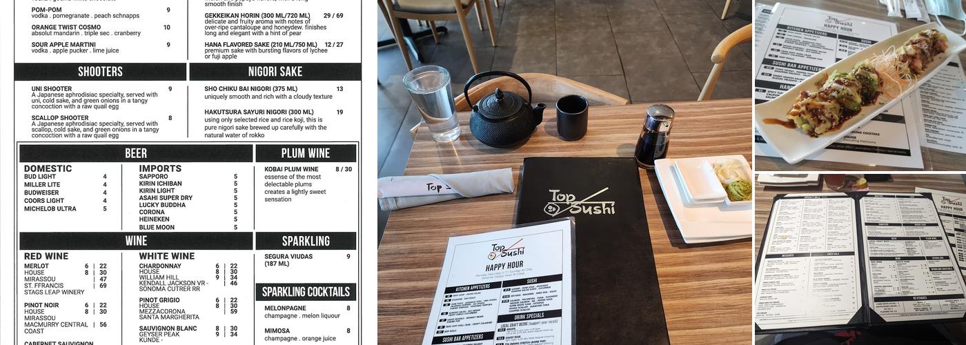 Top Sushi Menu