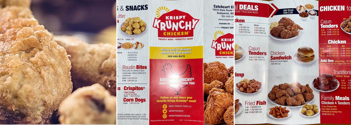 Krispy Krunchy Chicken Menu