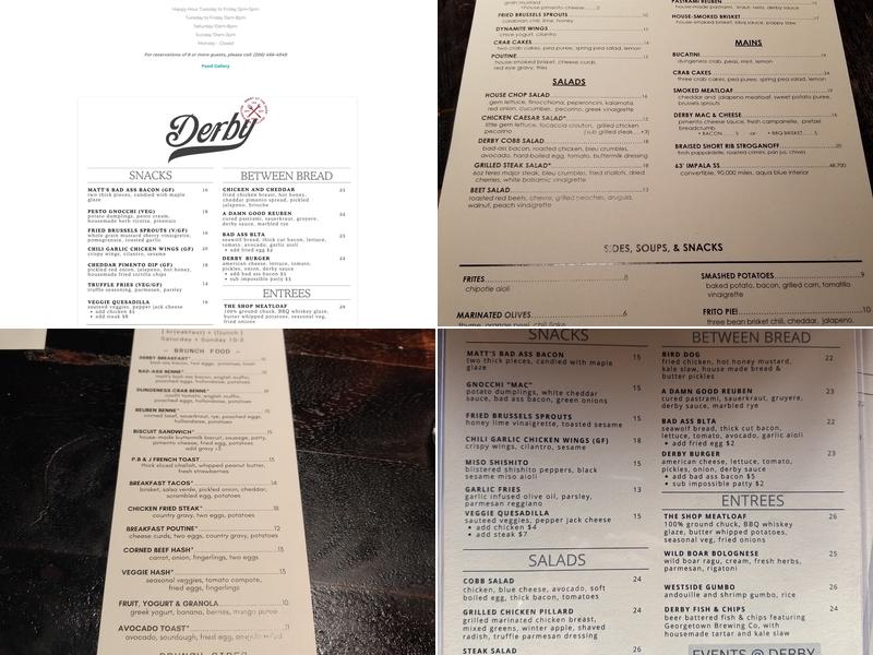 Derby Menu
