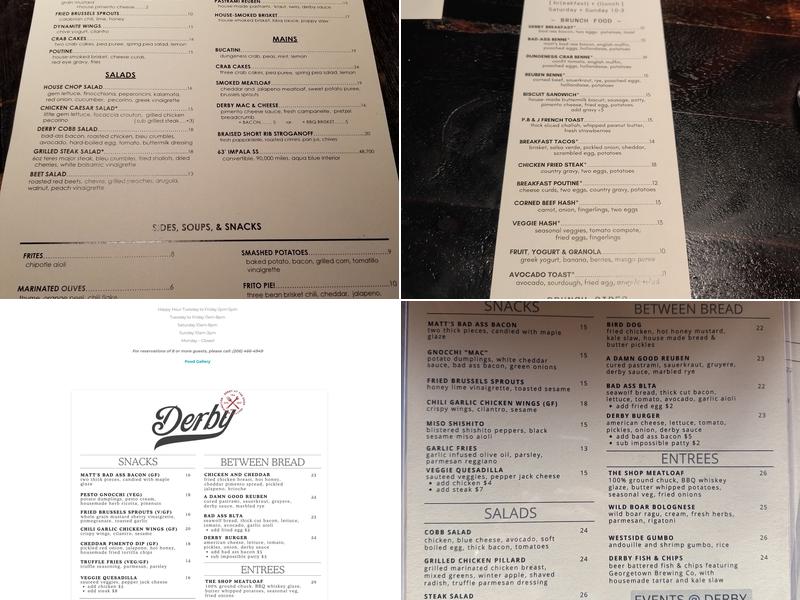 Derby Menu