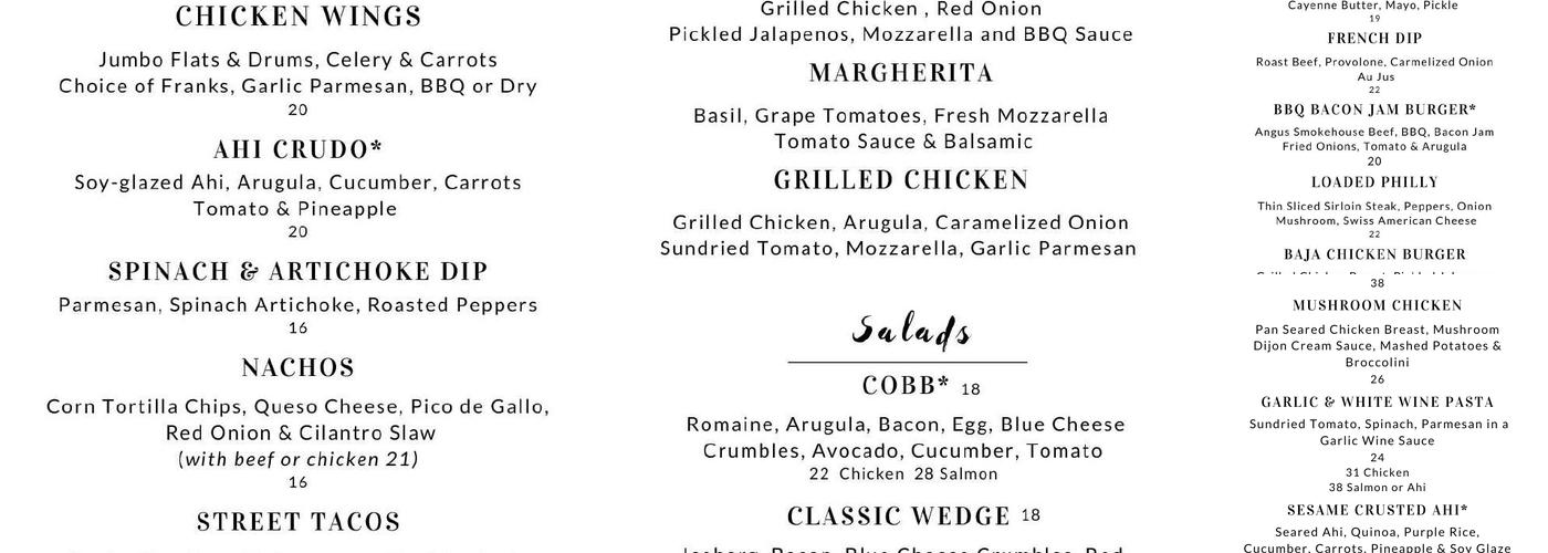 Island Lodge by Al Lago Menu