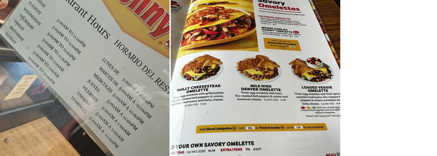 Denny's Menu