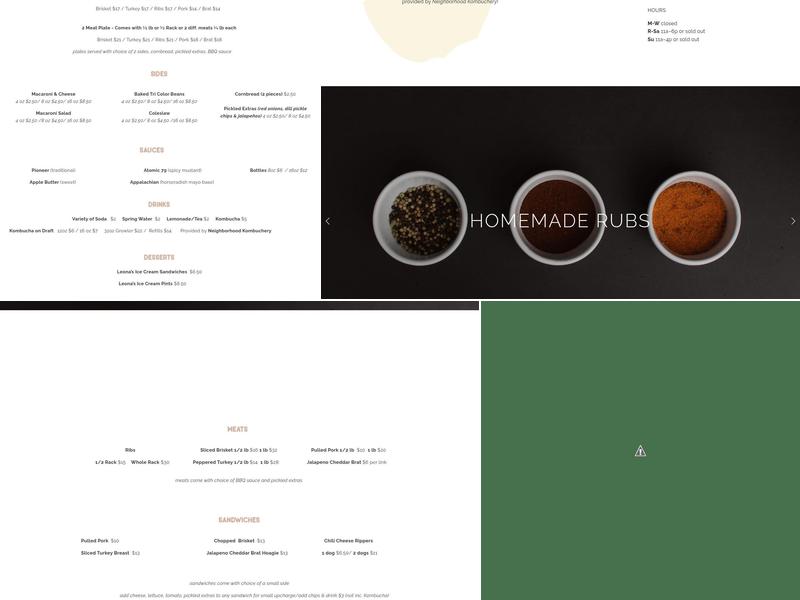 HANGOVER BBQ Menu